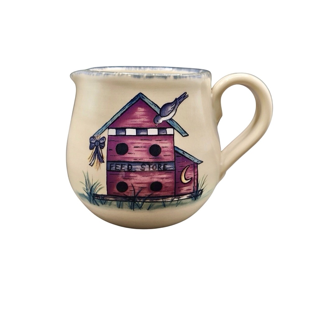 Home & Garden Party Ltd Birdhouse Stoneware Creamer 2003 Feed Store Made in USA